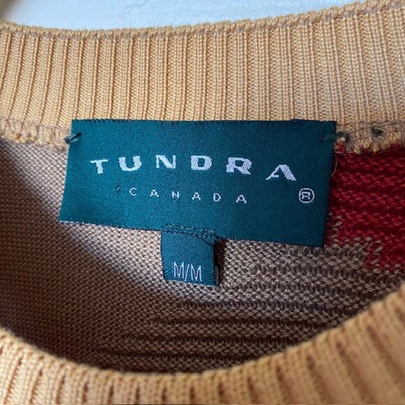 Tundra Crew Neck Sweater Color Block Argyle 100% Cotton Relaxed Men's Medium - Picture 3 of 11